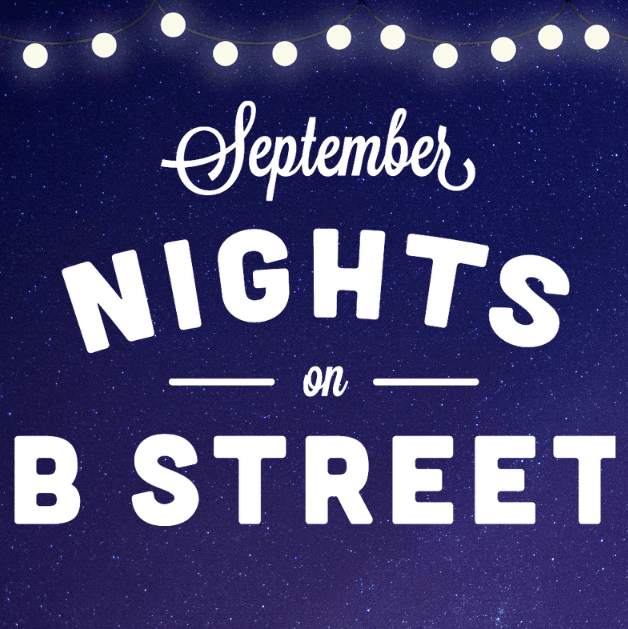 September Nights on B Street event flyer, downtown San Mateo
